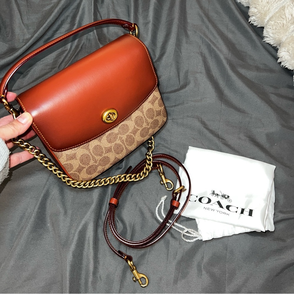 Coach Cassie 19 brown tan monogram